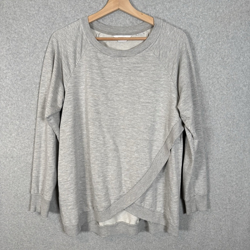 Seraphine Tulip Hel Criss Cross Sweatshirt Womens‎ Large Gray Pullover